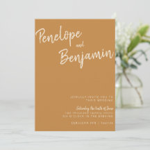Minimalistisch modern handschrift Mustard Boho Wed