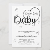 Minimalistisch Modern hart Gender Reveal Kaart (Voorkant)