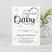 Minimalistisch Modern hart Gender Reveal Kaart (Staand voorkant)