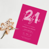 Minimalistisch Modern Heet Roze 21e Verjaardagsfee Kaart