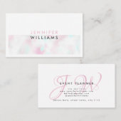 Minimalistisch modern holografisch wit visitekaartje (Voorkant / Achterkant)