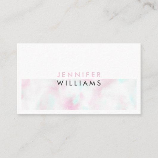 Minimalistisch modern holografisch wit visitekaartje (Voorkant)