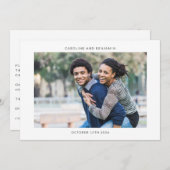 Minimalistisch modern Horizontaal Foto Trendy Wedd Kaart (Voorkant / Achterkant)