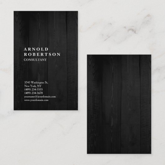 Minimalistisch modern houtafbeelding creatief visitekaartje (Voorkant / Achterkant)