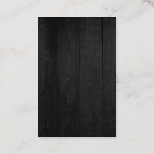 Minimalistisch modern houtafbeelding creatief visitekaartje (Achterkant)