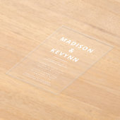 Minimalistisch modern huwelijk acryl uitnodigingen (Laagn)