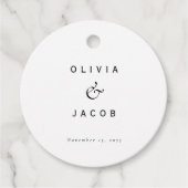 Minimalistisch modern huwelijk bedankjes labels (Voorkant)