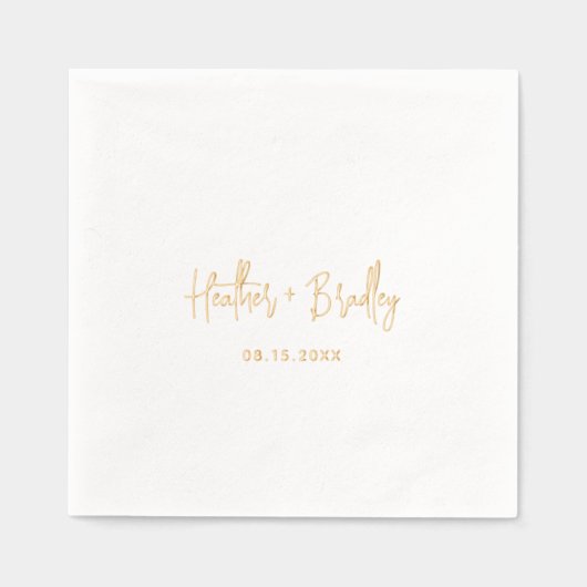 Minimalistisch modern huwelijk folie servetten (Voorkant)