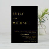Minimalistisch modern huwelijk folie uitnodiging (Staand Voorkant)