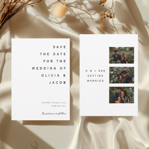 Minimalistisch modern huwelijk save the date