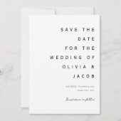 Minimalistisch modern huwelijk save the date (Voorkant)