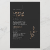 Minimalistisch modern huwelijksceremonieprogramma (Voorkant)