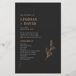 Minimalistisch modern huwelijksceremonieprogramma