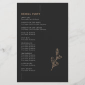 Minimalistisch modern huwelijksceremonieprogramma (Achterkant)