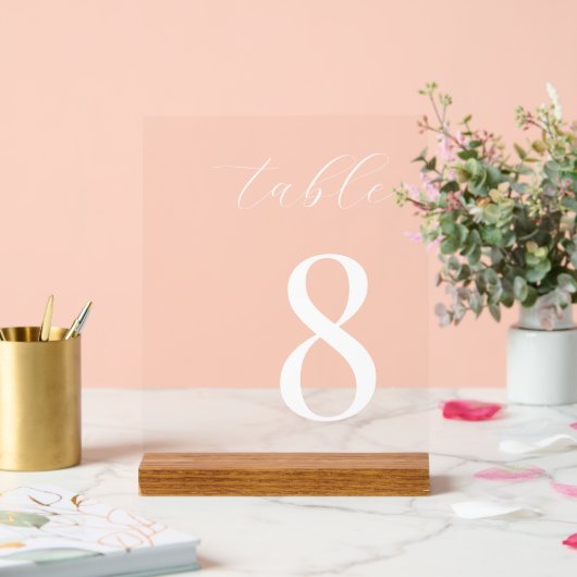 Minimalistisch modern huwelijkstafelnummer acryl bord (Huwelijk)
