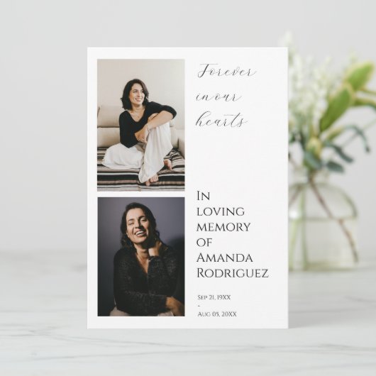 Minimalistisch modern in liefdevolle herinnering b kaart (Staand voorkant)