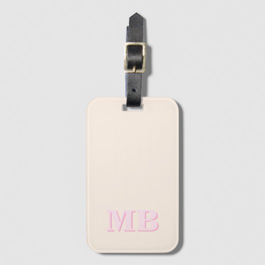 Minimalistisch modern Initiaal monogram Bagagelabel (Voorkant (verticaal))