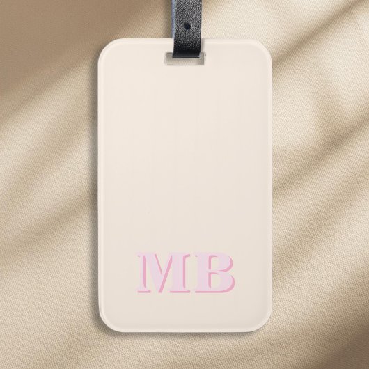 Minimalistisch modern Initiaal monogram Bagagelabel