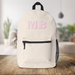 Minimalistisch modern Initiaal monogram Bedrukte Rugzak<br><div class="desc">Minimalistische Modern Initiaal Monogram rugzak. Creëer uw eigen gepersonaliseerde rugzak met aangepaste initiaal naam.</div>
