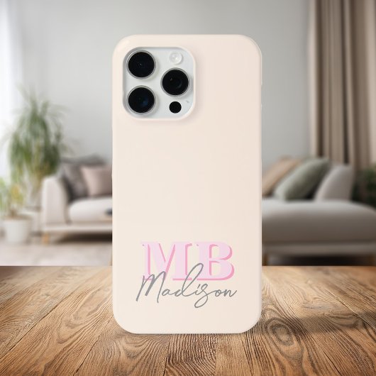Minimalistisch modern Initiaal monogram Case-Mate iPhone Case