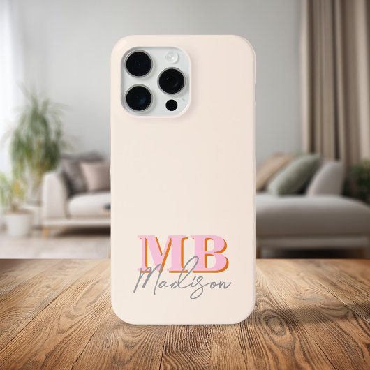 Minimalistisch modern Initiaal monogram Case-Mate iPhone Case