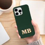 Minimalistisch modern Initiaal monogram Case-Mate iPhone Case<br><div class="desc">Bosgroene minimalistische moderne monogram van het Initiaal-Monogram. Creëer uw eigen gepersonaliseerde iPhone Case met de naam van het aangepaste initiaal.</div>