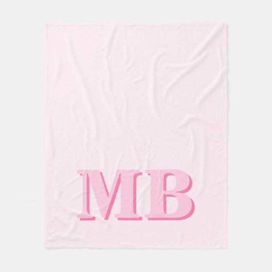 Minimalistisch modern Initiaal monogram Fleece Deken (Voorkant)