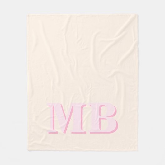 Minimalistisch modern Initiaal monogram Fleece Deken (Voorkant)