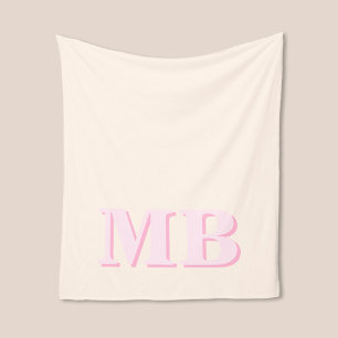 Minimalistisch modern Initiaal monogram Fleece Deken