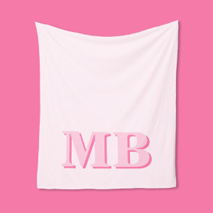 Minimalistisch modern Initiaal monogram Fleece Deken