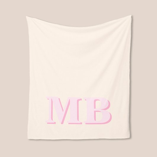 Minimalistisch modern Initiaal monogram Fleece Deken