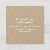 Minimalistisch modern Initiaal Monogram Kraft Vierkante Visitekaartje (Achterkant)