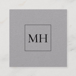 Minimalistisch modern Initiaal Monogram Kraft Vierkante Visitekaartje