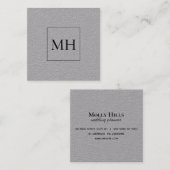 Minimalistisch modern Initiaal Monogram Kraft Vierkante Visitekaartje (Voorkant / Achterkant)