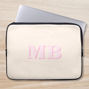 Minimalistisch modern Initiaal monogram Laptop Sleeve
