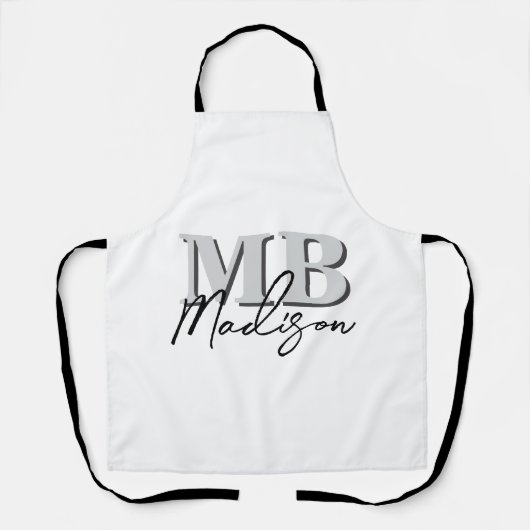 Minimalistisch modern Initiaal monogram Schort (Voorkant)