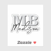 Minimalistisch modern Initiaal monogram Sticker (Vel)