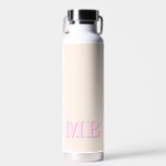 Minimalistisch modern Initiaal monogram Waterfles<br><div class="desc">Marineblauw minimalistisch modern Initiaal monogram waterfles. Creëer uw eigen gepersonaliseerde waterfles met aangepaste initiaal naam.</div>