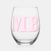 Minimalistisch modern Initiaal monogram Wijnglas Zonder Voet (Voorkant)