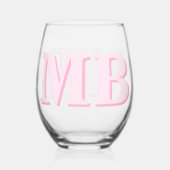 Minimalistisch modern Initiaal monogram Wijnglas Zonder Voet (Achterkant)