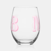 Minimalistisch modern Initiaal monogram Wijnglas Zonder Voet (Links)
