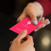 Minimalistisch modern Initiaal op speciaal roze Visitekaartje