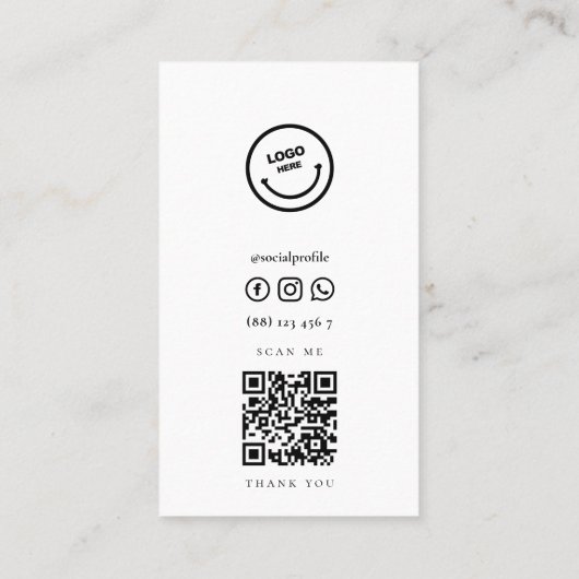 Minimalistisch modern intern design QR Visitekaartje (Achterkant)