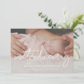 Minimalistisch modern Introductie baby foto Aankondiging (Staand voorkant)