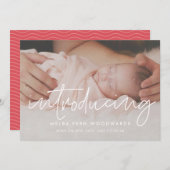 Minimalistisch modern Introductie baby foto Aankondiging (Voorkant / Achterkant)