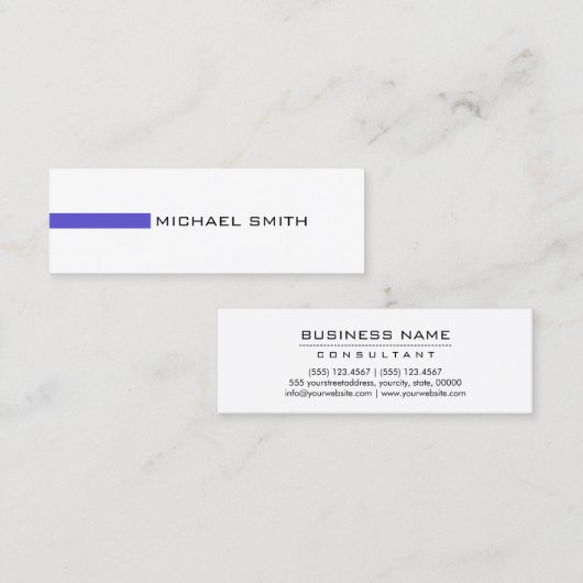 Minimalistisch modern Iris Professional Mini Visitekaartje (Voorkant / Achterkant)