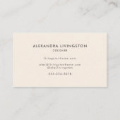 Minimalistisch Modern Ivoor Crème Cirkel Monogram Visitekaartje (Achterkant)