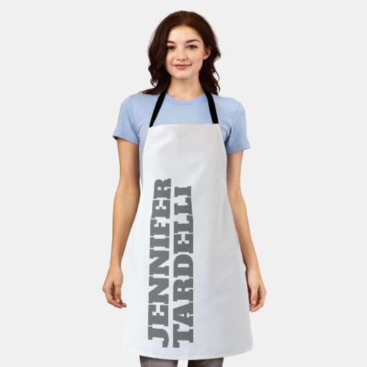 Minimalistisch modern Jouw naam toevoegen Schort (Gedragen)