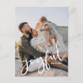 Minimalistisch Modern Joyful Script 1 foto Feestdagenkaart (Voorkant)