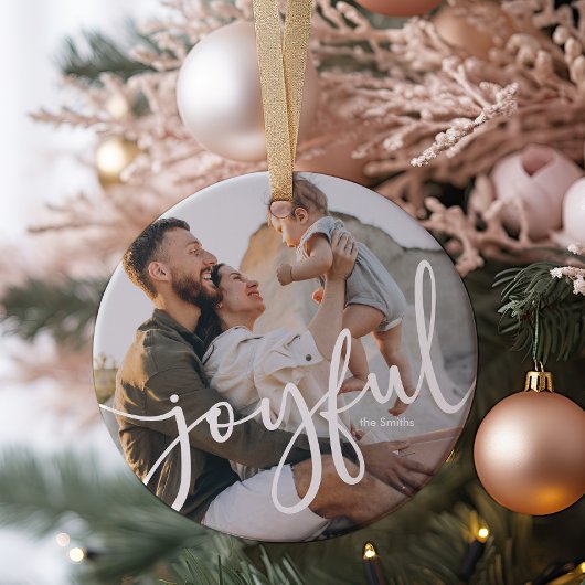 Minimalistisch Modern Joyful Script 1 foto Keramisch Ornament